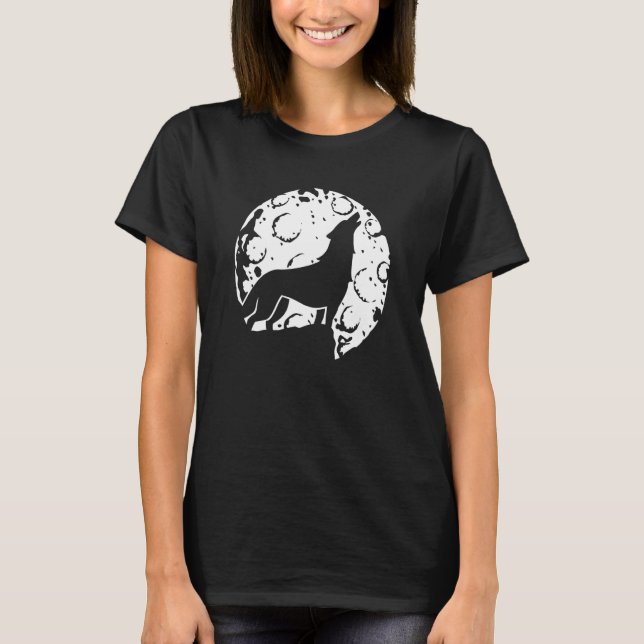 Camiseta Lobo à luz da lua Howling Full Moon Forest Animal (Frente)