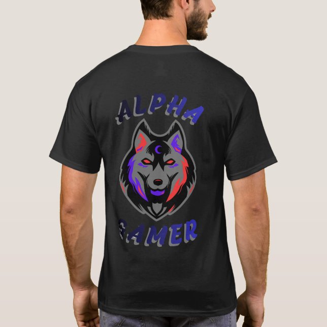 Camiseta Lobo Alfa de Design de Jogos (Verso)