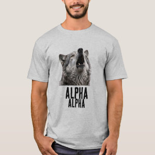 Camiseta Lobo Alfa Uivando - Lobo Cinza Resistente