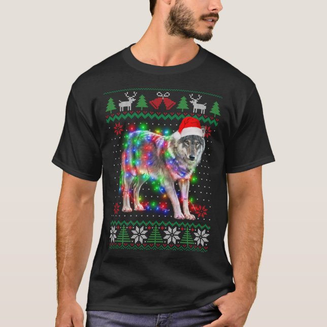 Camiseta Lobo Animal Feio Suor Fresco De Natal (Frente)