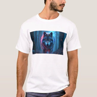 Camiseta Lobo Arte Linha Minimalista Moderna - Selvagem Geo