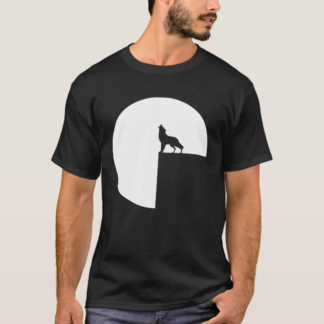 Camiseta Lobo Atmosférico Howling na Lua Completa 1 (Frente)