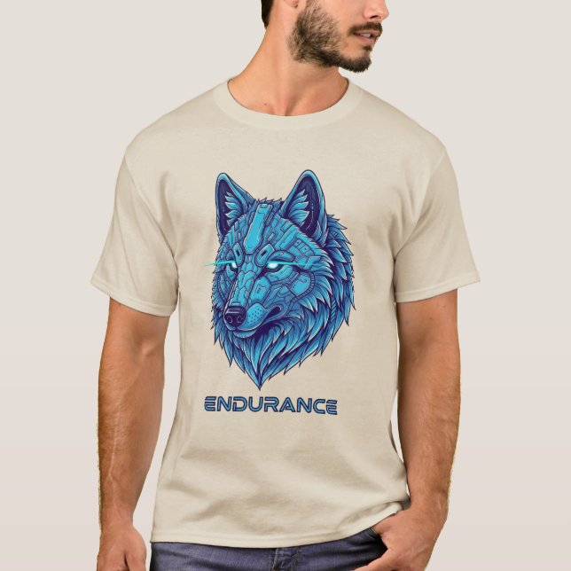 Camiseta Lobo Azul Futurista (Frente)