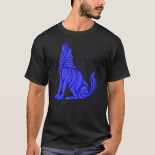 Camiseta Lobo Azul Selvagem legal, ovando animais selvagens
