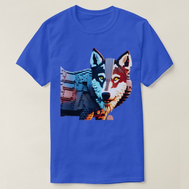 Camiseta lobo-bloco (Frente do Design)