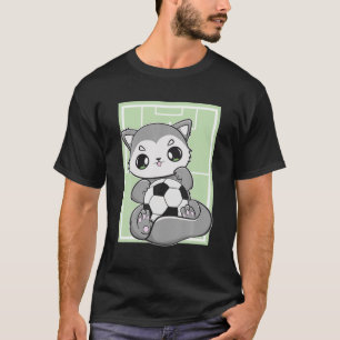 Camiseta Lobo Bonito Com Futebol Joga Futebol