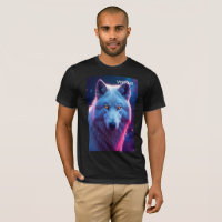 Lobo Branco Celestial Majestoso com Olhos Brilhant