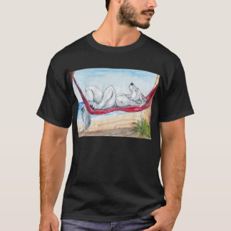 Camiseta Lobo branco do anthro que aprecia o verão no