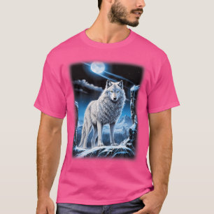 Camiseta Lobo Branco Em Uma Fantasia De Floresta De SnowHil