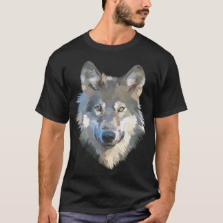 Camiseta Lobo branco realista, impressão animal realista co