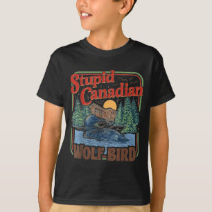 Camiseta Lobo canadense burro pássaro aquecido meme de hóqu