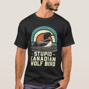 Camiseta Lobo canadense estúpido pássaro vintage gancho aqu