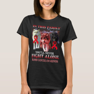 Camiseta lobo cancer de sangue nunca luta sozinho