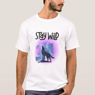 Camiseta Lobo Celestial - Starry Night Howl - Exposição Dup