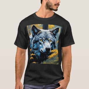Camiseta Lobo cinza na Floresta Ouro