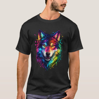 Camiseta Lobo Colorido