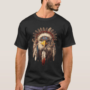 Camiseta Lobo com Esoterna-indiana Eagle Motif Anim