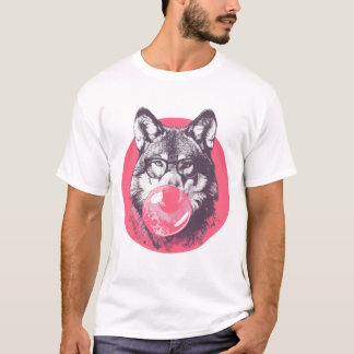 Camiseta Lobo com óculos e pastilha elástica