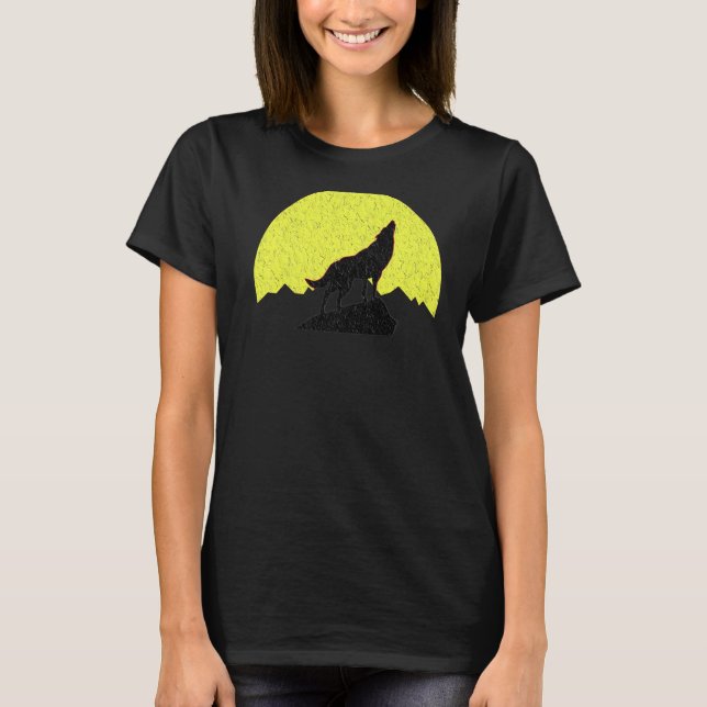 Camiseta Lobo com Primavera de girassol Silhout 1 (Frente)