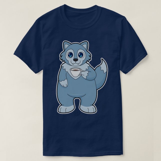 Camiseta Lobo com Taça de Café (Frente do Design)