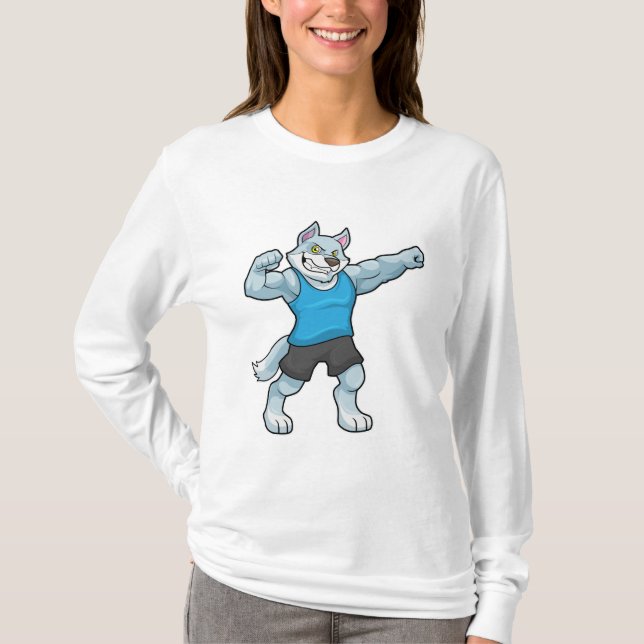 Camiseta Lobo como Criador de Porte com braços grandes (Frente)