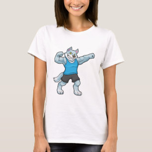 Camiseta Lobo como Criador de Porte com braços grandes