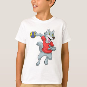 Camiseta Lobo como jogador de handebol com Handball