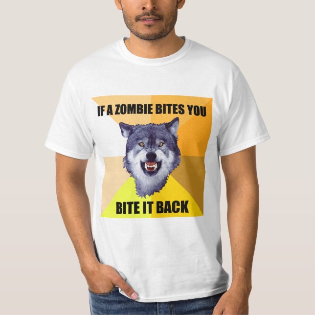 Camiseta LOBO da CORAGEM se um zombi o morde (Frente)