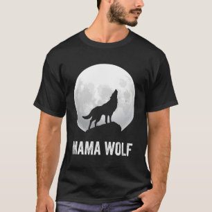 Camiseta Lobo da Família Mama Wolf Wolf Moon