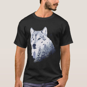 Camiseta Lobo da Floresta de Inverno da Cinza Solitária