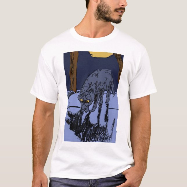 Camiseta lobo da sombra e lobo do sol (Frente)