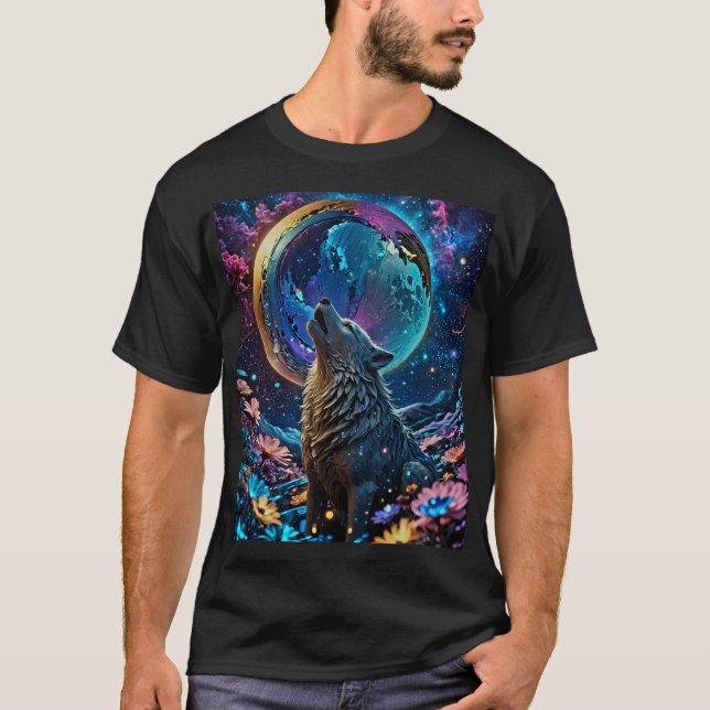 Camiseta Lobo das cores metálicas (Frente)