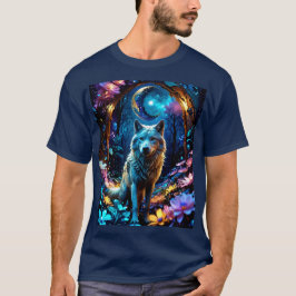 Camiseta Lobo das Cores Metálicas Coloridas