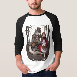 Camiseta Lobo de Conto de Fadas Sombrio & Chapeuzinho Verme
