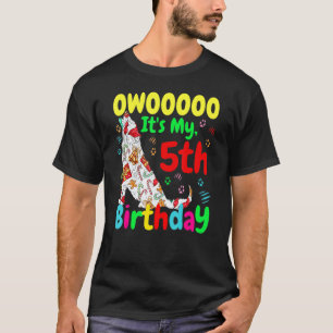 Camiseta Lobo de Howling É o meu 5 Aniversário Lobos de N