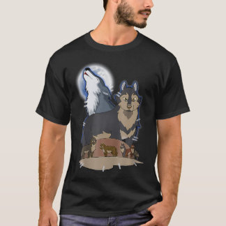 Camiseta Lobo De Hunter Na Cinza Moon Lobo Caçando Anima Lo