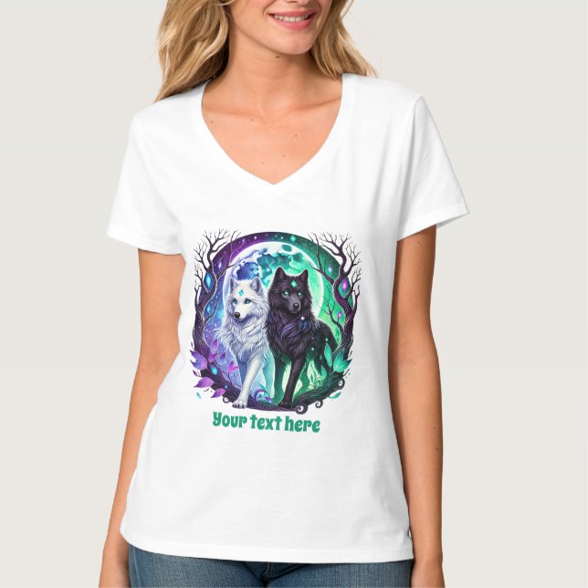 Camiseta Lobo-de-inverno bonito (Frente)