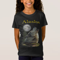Lobo do Alasca e lua