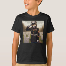 Camiseta Lobo do Corpo de Fuzileiros Navais Saudando 