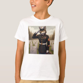 Camiseta Lobo do Corpo de Fuzileiros Navais Saudando 