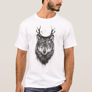 Camiseta Lobo dos cervos (preto e branco)