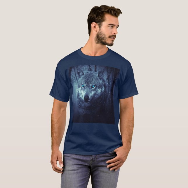 Camiseta Lobo dos olhos azuis (Frente Completa)