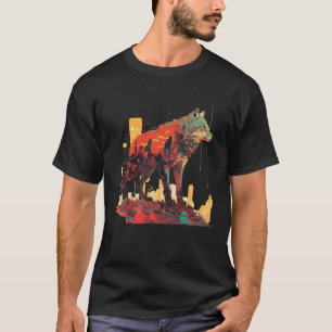 Camiseta Lobo e Lobos Homens Mulheres Crianças 24