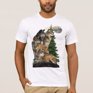 Camiseta lobo e lua