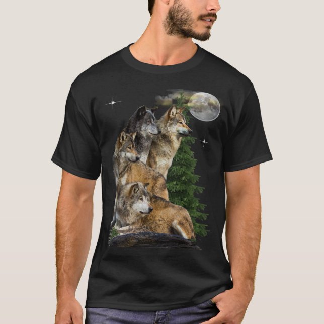 Camiseta Lobo e lua (Frente)