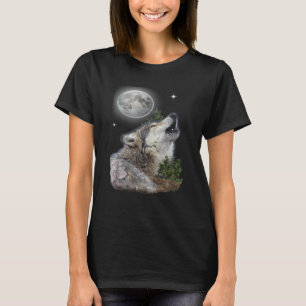 Camiseta lobo e lua
