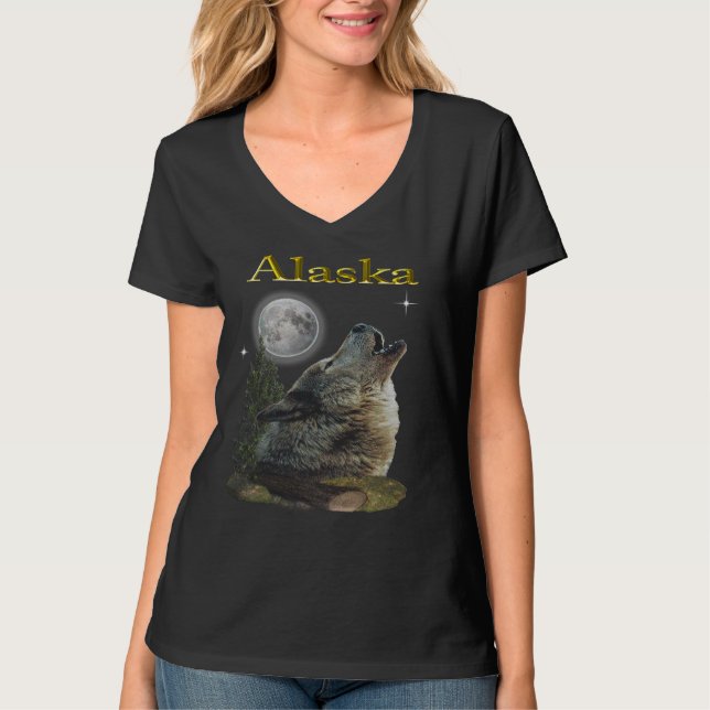 Camiseta lobo e lua (Frente)