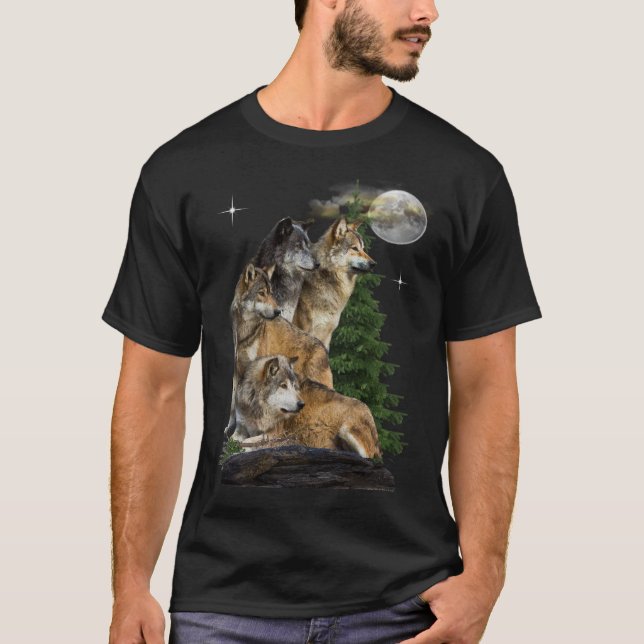 Camiseta lobo e lua (Frente)