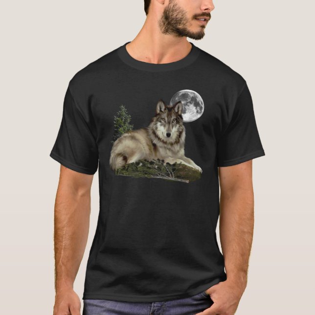 Camiseta lobo e lua (Frente)
