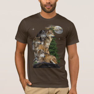 Camiseta lobo e lua